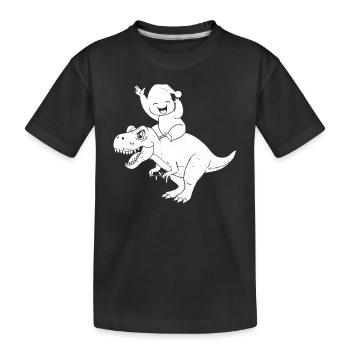Christmas Funny Dinosaur Cute Sloth Dino - Kinder Premium Bio T-Shirt - Schwarz - Vorne