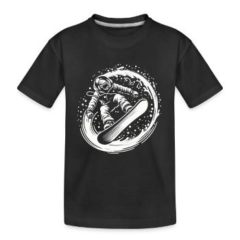 Snowboarder Schnee Skiurlaub Board Loop Cool Piste - Kinder Premium Bio T-Shirt - Schwarz - Vorne