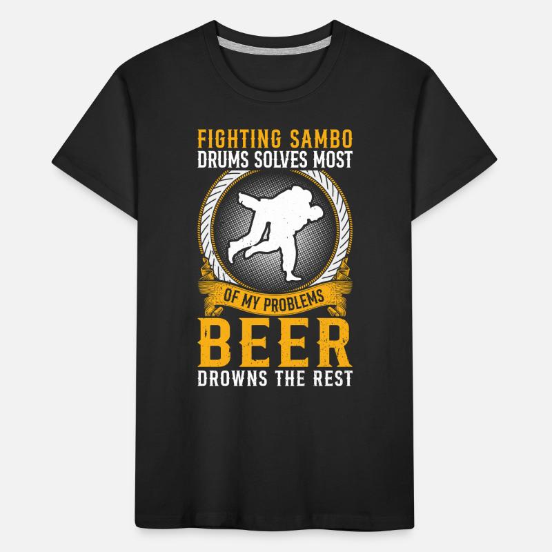 Sambo Quotes Sambo Wrestler Funny Sambo fighter Kids' Premium Organic T-Shirt