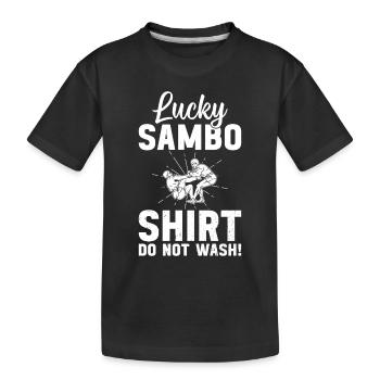 Chemise Lucky Sambo Ne lavez pas ! - Sambo drôle - T-shirt bio Premium Enfant - noir - Devant