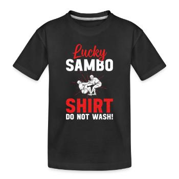 Chemise Lucky Sambo Ne lavez pas ! - Combattant de Sambo - T-shirt bio Premium Enfant - noir - Devant