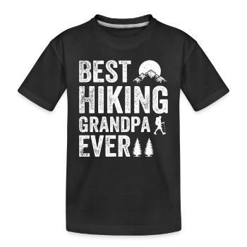 Best Hiking Grandpa Ever - Mountain Hiking Grandpa - Kinder Premium Bio T-Shirt - Schwarz - Vorne