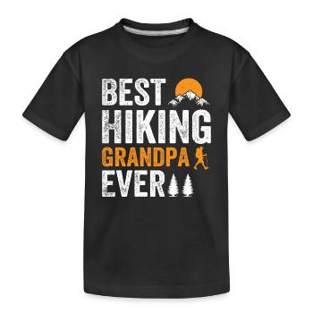 Best Hiking Grandpa Ever - Outdoor Hiking Grandpa - Kinder Premium Bio T-Shirt - Schwarz - Vorne