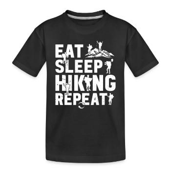 Eat Sleep Hiking Repeat - Mountain Hiking Lover - Kids' Premium Organic T-Shirt - black - Front