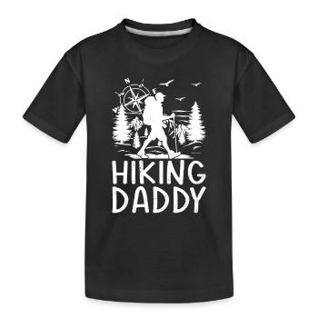 Hiking Daddy Hiking Lover Mountain Hiking Daddy - Kinder Premium Bio T-Shirt - Schwarz - Vorne