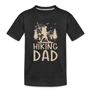 Hiking Dad Hiking Lover Mountain Hiking Dad - Kinder Premium Bio T-Shirt - Schwarz - Vorne