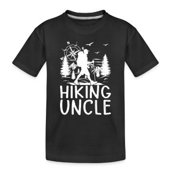 Hiking Uncle Hiking Lover Mountain Hiking Uncle - Kinder Premium Bio T-Shirt - Schwarz - Vorne