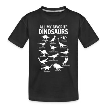 Dinos Funny Dinosaur Tous mes dinosaures préférés - T-shirt bio Premium Enfant - noir - Devant