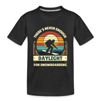 Snowboard Snowboarder Rétro Vacances d’hiver Cool - T-shirt bio Premium Enfant - noir - Devant