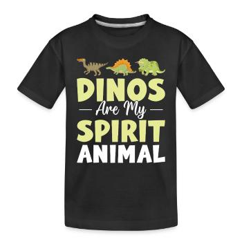 Dinos are my spirit animal - Dinosaur Lover - Kids' Premium Organic T-Shirt - black - Front