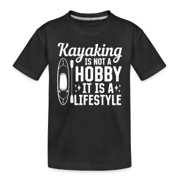 Le kayak n’est pas un passe-temps, c’est un mode de vie - - T-shirt bio Premium Enfant - noir - Devant