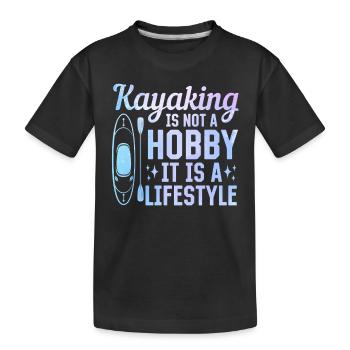 Le kayak n’est pas un passe-temps, c’est un mode de vie - - T-shirt bio Premium Enfant - noir - Devant
