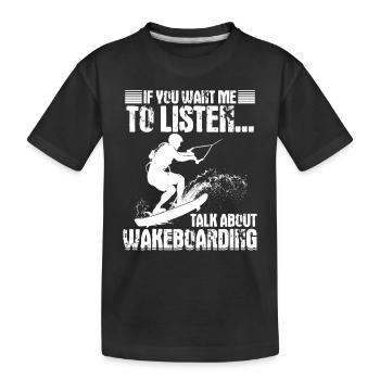 Si vous voulez que je vous écoute... Parler - T-shirt bio Premium Enfant - noir - Devant
