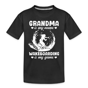 Wakesurf Mamie est mon nom Wakeboard est mon - T-shirt bio Premium Enfant - noir - Devant