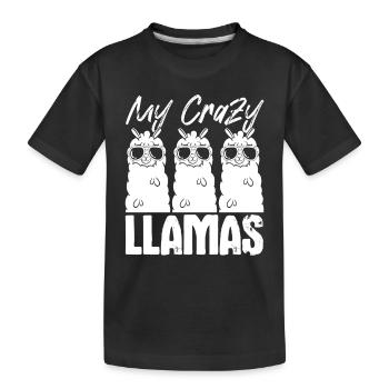 My crazy Llamas - Funny Llamas Funny Alpacas - Kids' Premium Organic T-Shirt - black - Front