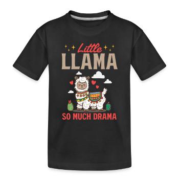 Little llama so much drama - Alpaca Lover Llama - Kinder Premium Bio T-Shirt - Schwarz - Vorne