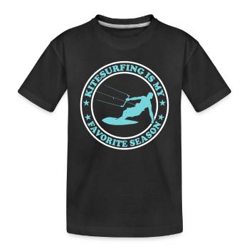 Kitesurfing Is My Favorite Season - Kiteboarding - Kinder Premium Bio T-Shirt - Schwarz - Vorne