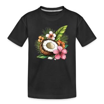 Tropical Coconut - Kids' Premium Organic T-Shirt - black - Front