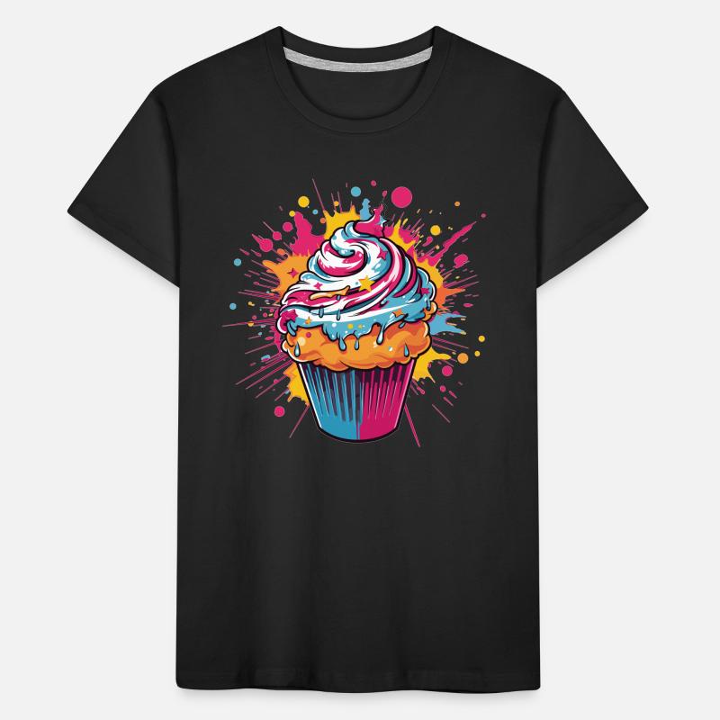 Farbexplosion Cupcake Kinder Premium Bio T-Shirt