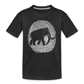 Mammoth in the fingerprint - Kids' Premium Organic T-Shirt - black - Front