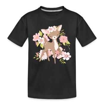Fleurs Fauve - T-shirt bio Premium Enfant - noir - Devant