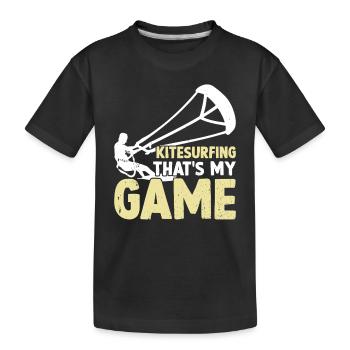 Le kitesurf c’est mon jeu - Kiteboarding - T-shirt bio Premium Enfant - noir - Devant