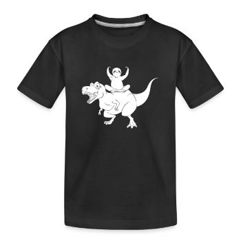 Funny Dinosaur Sloth Funny Dino Sloth - Kinder Premium Bio T-Shirt - Schwarz - Vorne