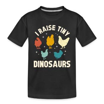 Fermier drôle - J’élève de minuscules dinosaures - T-shirt bio Premium Enfant - noir - Devant