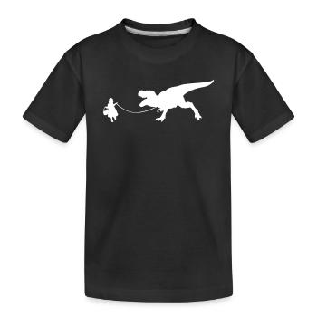 Dinosaure T-rex promenade Dino Lover Dinosaure mignon - T-shirt bio Premium Enfant - noir - Devant