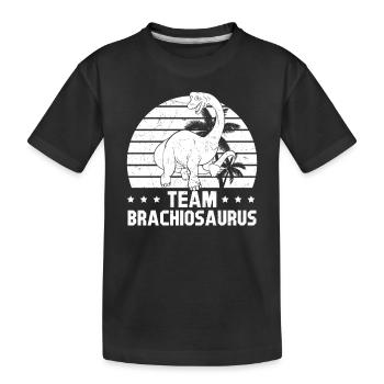 Team Brachiosaurus - Dinosaur Funny Dino - Kids' Premium Organic T-Shirt - black - Front