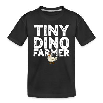 Petit dino fermier - Dinosaure Drôle Dino Farmer - T-shirt bio Premium Enfant - noir - Devant