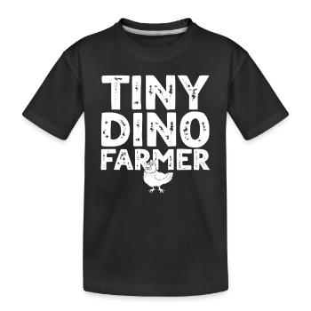 Dino Funny Dinosaur Farmer - Tiny dino farmer - Kinder Premium Bio T-Shirt - Schwarz - Vorne