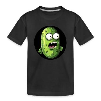 Lustige Gurke erschrocken - Kinder Premium Bio T-Shirt - Schwarz - Vorne