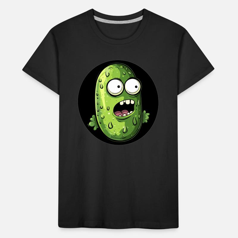 Drôle de concombre effrayé T-shirt bio Premium Enfant