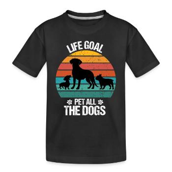 Hund Hunde Hundeliebhaber Hundebesitzer Retro Wau - Kinder Premium Bio T-Shirt - Schwarz - Vorne