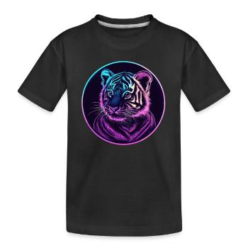 Neon Tiger Gaze - Kids' Premium Organic T-Shirt - black - Front