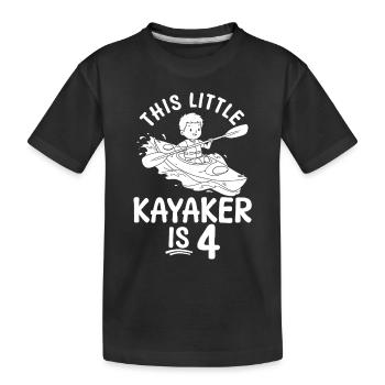 This little Kayaker is 4 Years Kayaking Kids - Kinder Premium Bio T-Shirt - Schwarz - Vorne