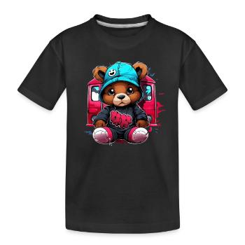 Ours streetstyle devant le train - T-shirt bio Premium Enfant - noir - Devant