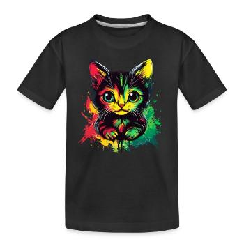 Style de chat rasta - T-shirt bio Premium Enfant - noir - Devant