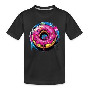 Donut im Graffiti Stil - Kinder Premium Bio T-Shirt - Schwarz - Vorne