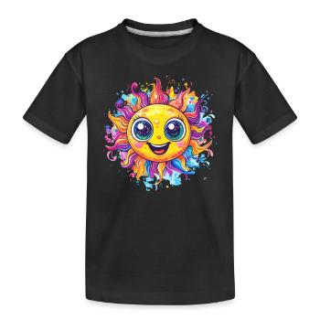 Bright sun - Kids' Premium Organic T-Shirt - black - Front