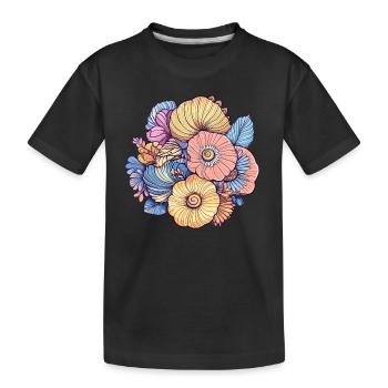 Composition florale colorée - T-shirt bio Premium Enfant - noir - Devant