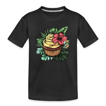 Tropical Cupcake - Kids' Premium Organic T-Shirt - black - Front