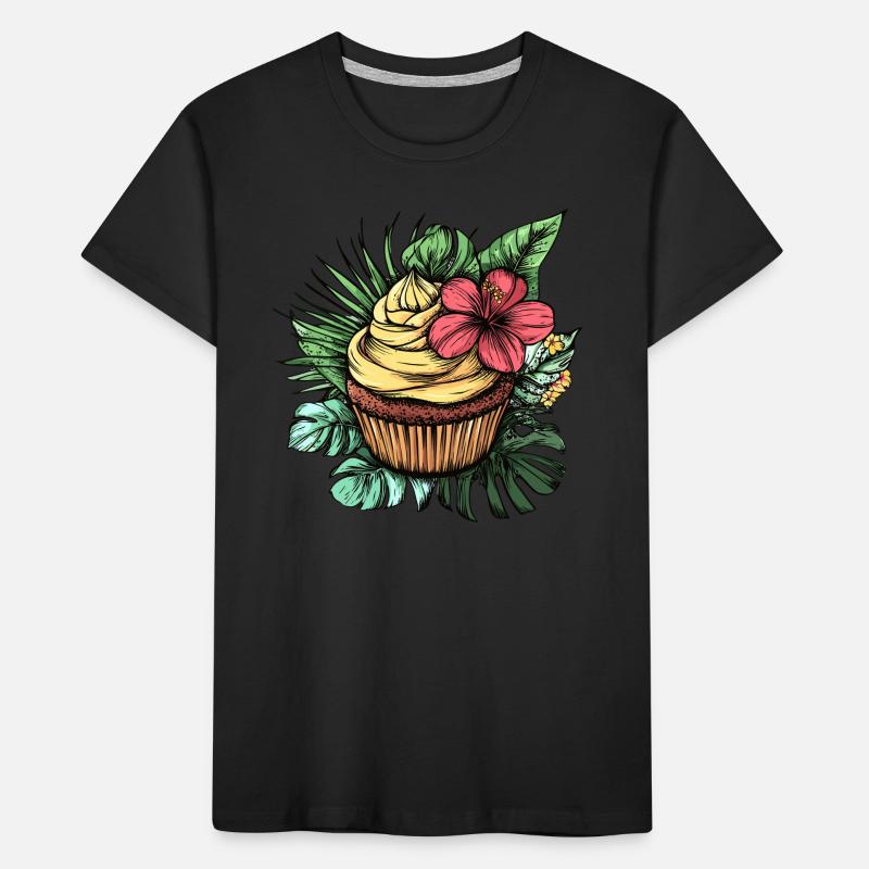 Tropischer Cupcake Kinder Premium Bio T-Shirt
