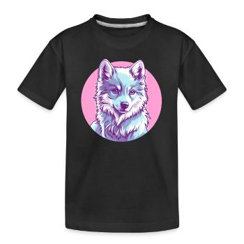 Arctic Wolf in Pink - Kids' Premium Organic T-Shirt - black - Front