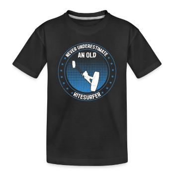 Kiteboarding - Never underestimate an old - Kids' Premium Organic T-Shirt - black - Front