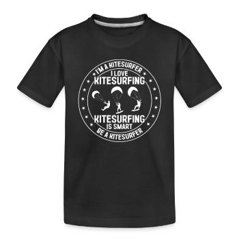 Kiteboarding - Kitesurfing is smart Be a - Kinder Premium Bio T-Shirt - Schwarz - Vorne