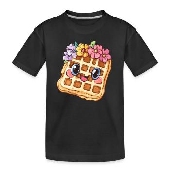 Gaufre aux fleurs - T-shirt bio Premium Enfant - noir - Devant