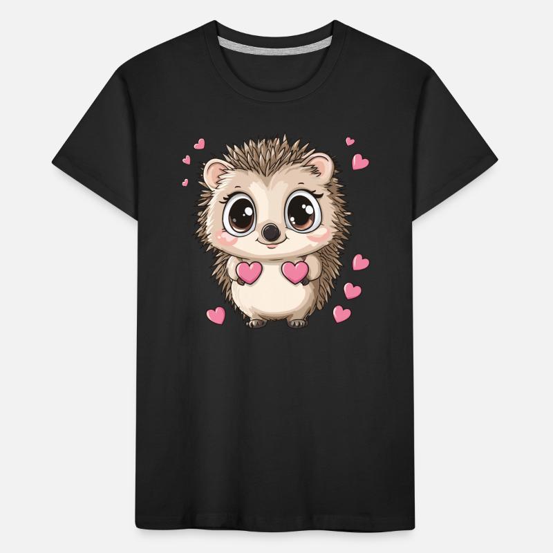 Hedgehog with hearts Kids' Premium Organic T-Shirt