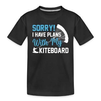 Sports nautiques Kitesurf - J’ai des projets avec mon - T-shirt bio Premium Enfant - noir - Devant
